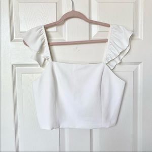 Alice + Olivia Celestial Flutter Sleeve Crop Tank